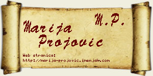 Marija Projović vizit kartica